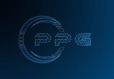 PPG düşük poli harfli logo vektör tasarımı. PPG düşük polyester logo tasarımı. Düşük polyester logo.