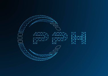 PPH düşük poli harfli logo vektör tasarımı. PPH düşük poli logo tasarımı. Düşük polyester logo.