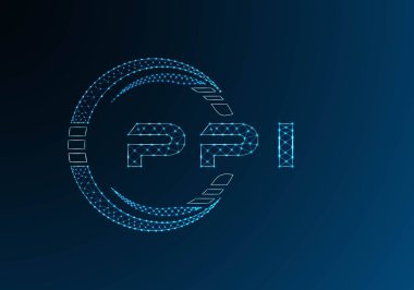 PPI düşük poli harfli logo vektör tasarımı. PPI düşük polyester logo tasarımı. Düşük polyester logo.