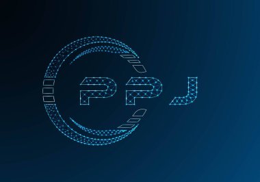 PPJ düşük poli harfli logo vektör tasarımı. PPJ düşük polyester logo tasarımı. Düşük polyester logo.