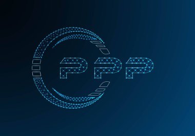 PPP düşük poli harfli logo vektör tasarımı. PPP düşük poli logo tasarımı. Düşük polyester logo.