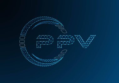 PPV düşük poli harfli logo vektör tasarımı. PPV düşük polyester logo tasarımı. Düşük polyester logo.