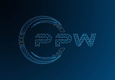 PPW düşük poli harfli logo vektör tasarımı. PPW düşük polyester logo tasarımı. Düşük polyester logo.