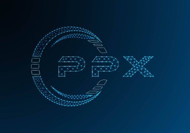 PPX düşük poli harfli logo vektör tasarımı. PPX düşük poli logo tasarımı. Düşük polyester logo.
