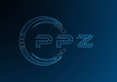 PPZ düşük poli harfli logo vektör tasarımı. PPZ düşük polyester logo tasarımı. Düşük polyester logo.