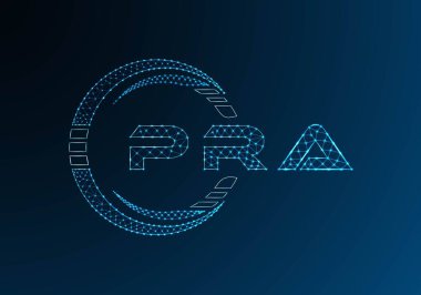 PRA düşük poli harfli logo vektör tasarımı. PRA düşük poli logosu tasarımı. Düşük polyester logo.