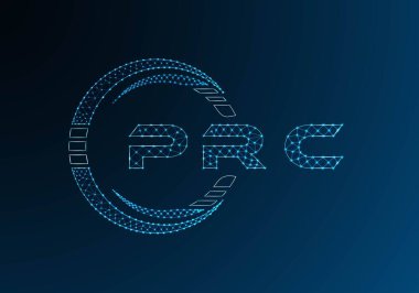 PRC düşük poli harfli logo vektör tasarımı. PRC düşük poli logo tasarımı. Düşük polyester logo.