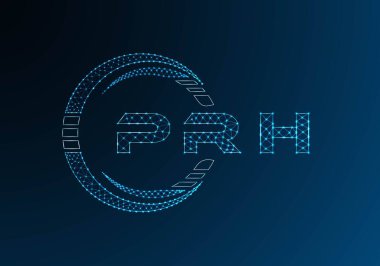 PRH düşük poli harfli logo vektör tasarımı. PRH düşük poli logo tasarımı. Düşük polyester logo.