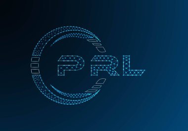 PRL düşük poli harfli logo vektör tasarımı. PRL düşük poli logo tasarımı. Düşük polyester logo.