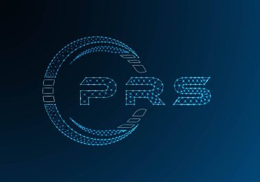 PRS düşük poli harfli logo vektör tasarımı. PRS düşük poli logo tasarımı. Düşük polyester logo.