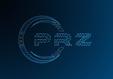 PRZ düşük poli harfli logo vektör tasarımı. PRZ düşük polyester logo tasarımı. Düşük polyester logo.