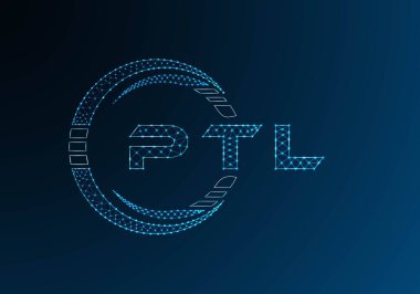 PTL düşük poli harfli logo vektör tasarımı. PTL düşük poli logo tasarımı. Düşük polyester logo.