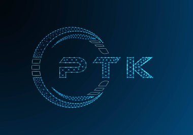 PTK düşük poli harfli logo vektör tasarımı. PTK alt poli logo tasarımı. Düşük polyester logo.