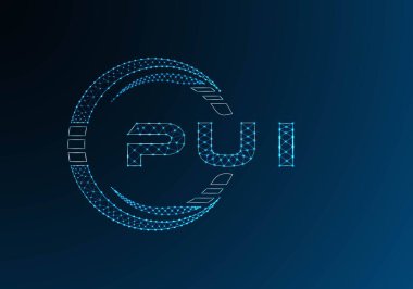 PUI düşük poli harfli logo vektör tasarımı. PUI düşük poli logo tasarımı. Düşük polyester logo.