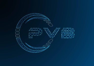 PVB düşük poli harfli logo vektör tasarımı. PVB düşük polyester logo tasarımı. Düşük polyester logo.