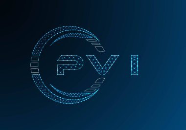 PVI düşük poli harfli logo vektör tasarımı. PVI düşük polyester logo tasarımı. Düşük polyester logo.