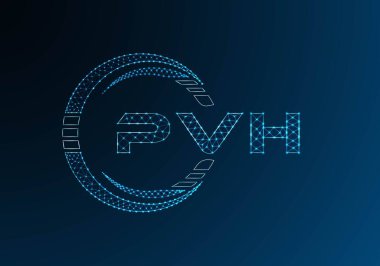 PVH düşük poli harfli logo vektör tasarımı. PVH düşük polyester logo tasarımı. Düşük polyester logo.