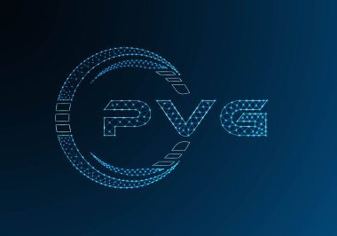 PVG düşük poli harfli logo vektör tasarımı. PVG düşük polyester logo tasarımı. Düşük polyester logo.
