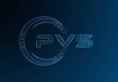 PVS düşük poli harfli logo vektör tasarımı. PVS düşük polyester logo tasarımı. Düşük polyester logo.