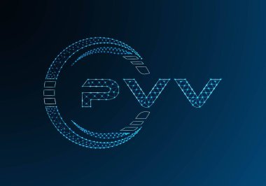 PVV düşük poli harfli logo vektör tasarımı. PVV düşük polyester logo tasarımı. Düşük polyester logo.