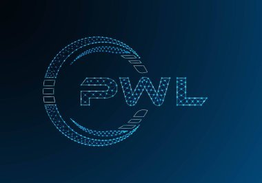 PWL düşük poli harfli logo vektör tasarımı. PWL düşük polyester logo tasarımı. Düşük polyester logo.