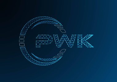 PWK düşük poli harfli logo vektör tasarımı. PWK alt poli logo tasarımı. Düşük polyester logo.