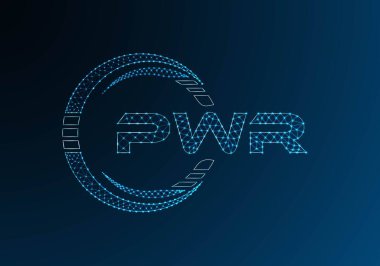 PWR düşük poli harfli logo vektör tasarımı. PWR düşük polyester logo tasarımı. Düşük polyester logo.