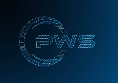 PWS düşük poli harfli logo vektör tasarımı. PWS düşük poli logo tasarımı. Düşük polyester logo.