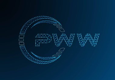 PWW düşük poli harfli logo vektör tasarımı. PWW düşük polyester logo tasarımı. Düşük polyester logo.