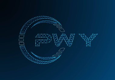 PWY düşük poli harfli logo vektör tasarımı. PWY düşük polyester logo tasarımı. Düşük polyester logo.