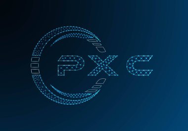 PXC düşük poli harfli logo vektör tasarımı. PXC düşük polyester logo tasarımı. Düşük polyester logo.