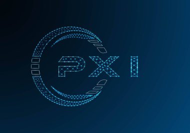 PXI düşük poli harfli logo vektör tasarımı. PXI düşük poli logo tasarımı. Düşük polyester logo.