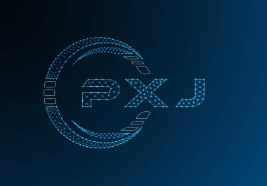 PXJ düşük poli harfli logo vektör tasarımı. PXJ düşük polyester logo tasarımı. Düşük polyester logo.