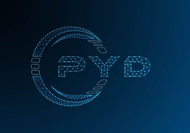 PYD düşük poli harfli logo vektör tasarımı. PYD düşük polyester logo tasarımı. Düşük polyester logo.