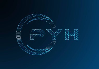 PYH düşük poli harfli logo vektör tasarımı. PYH düşük polyester logo tasarımı. Düşük polyester logo.