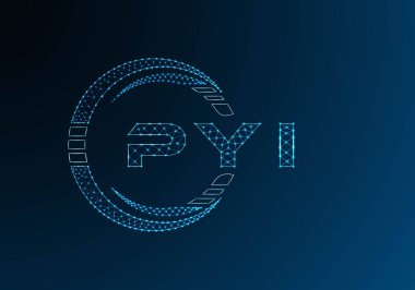 PYI düşük poli harfli logo vektör tasarımı. PYI düşük polyester logo tasarımı. Düşük polyester logo.