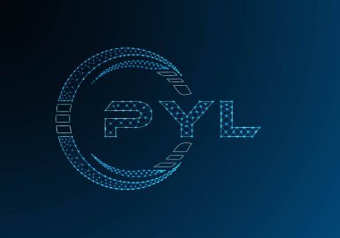 PYL düşük poli harfli logo vektör tasarımı. PYL düşük poli logo tasarımı. Düşük polyester logo.