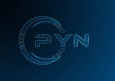 PYN düşük poli harfli logo vektör tasarımı. PYN düşük polyester logo tasarımı. Düşük polyester logo.