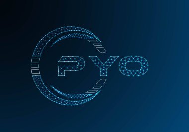 PYO düşük poli harfli logo vektör tasarımı. PYO düşük polyester logo tasarımı. Düşük polyester logo.