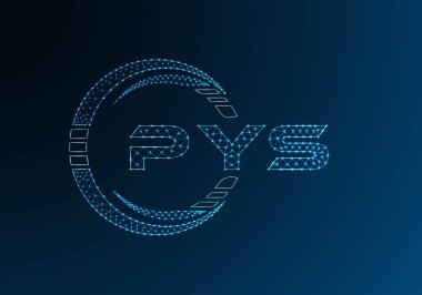 PYS düşük poli harfli logo vektör tasarımı. PYS düşük poli logo tasarımı. Düşük polyester logo.