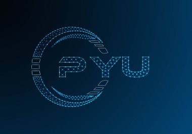 PYU düşük poli harfli logo vektör tasarımı. PYU düşük poli logo tasarımı. Düşük polyester logo.