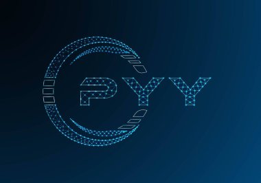 PYY düşük poli harfli logo vektör tasarımı. PYY düşük poli logo tasarımı. Düşük polyester logo.