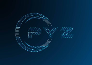 PYZ düşük poli harfli logo vektör tasarımı. PYZ düşük polyester logo tasarımı. Düşük polyester logo.