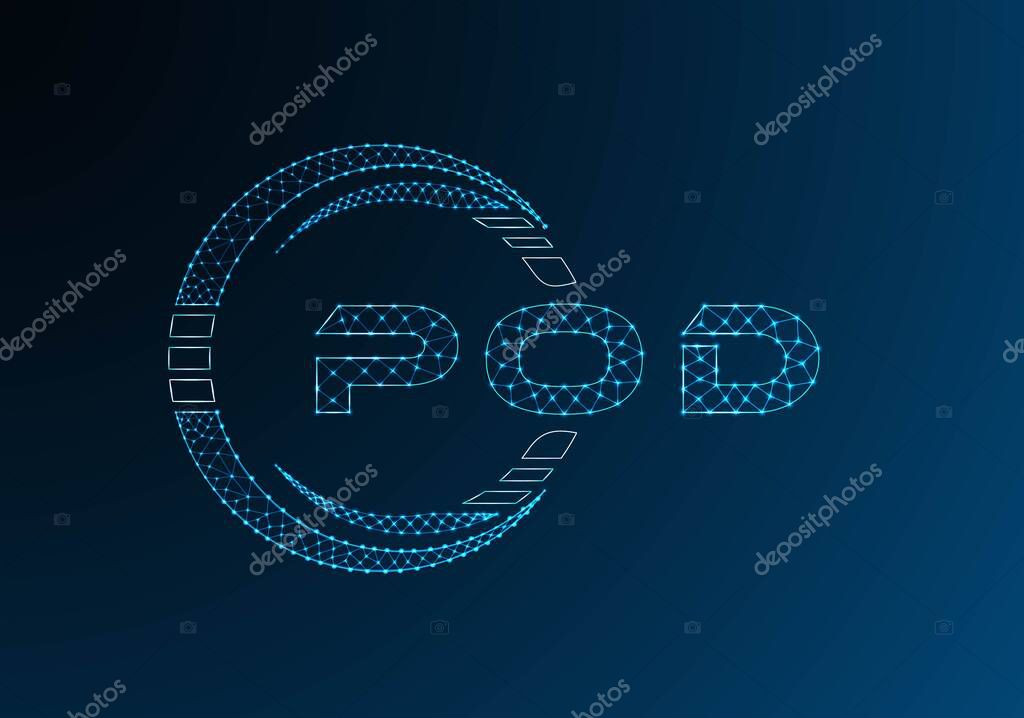 POD low poly letter logo vector design. POD lower poly logo design. Low poly logo.