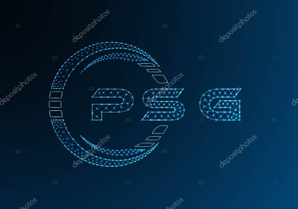 PSG low poly letter logo vector design. PSG lower poly logo design. Low poly logo.