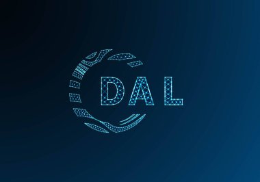 DAL düşük poli harfli logo vektör tasarımı. DAL düşük poli logo tasarımı. DAL benzersiz düşük poli logo tasarımı.