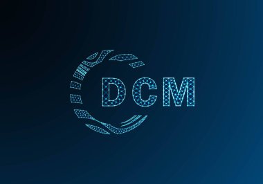 DCM düşük poli harfli logo vektör tasarımı. DCM düşük poli logo tasarımı. DCM benzersiz düşük poli logo tasarımı.