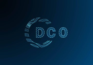 DCO düşük poli harfli logo vektör tasarımı. DCO düşük polyester logo tasarımı. DCO benzersiz düşük polyester logo tasarımı.