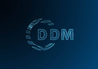 DDM düşük poli harfli logo vektör tasarımı. DDM düşük poli logo tasarımı. DDM benzersiz düşük poli logo tasarımı.