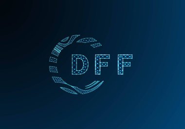 DFF düşük poli harfli logo vektör tasarımı. DFF düşük polyester logo tasarımı. DFF benzersiz düşük polyester logo tasarımı.